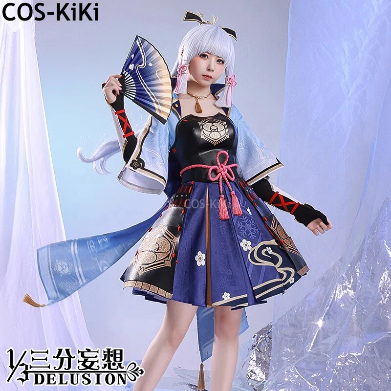 

COS-KiKi аниме Genshin Impact Камисато Аяка игровой костюм косплей костюм великолепное платье униформа Хэллоуин вечерние наряд женский