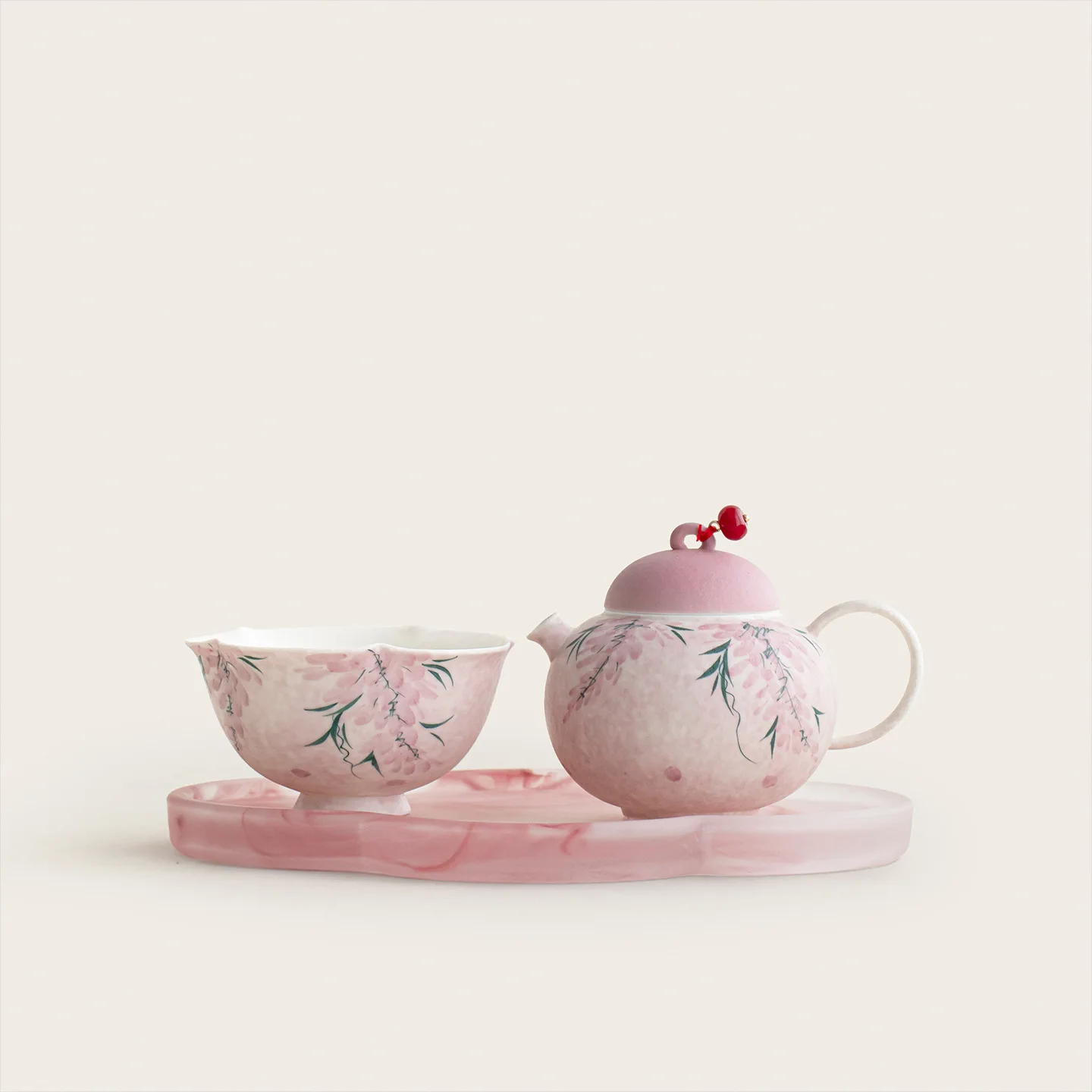 

ZML teapot, teacup, one pot, one cup with tea tray, one person drinking, home office tea set