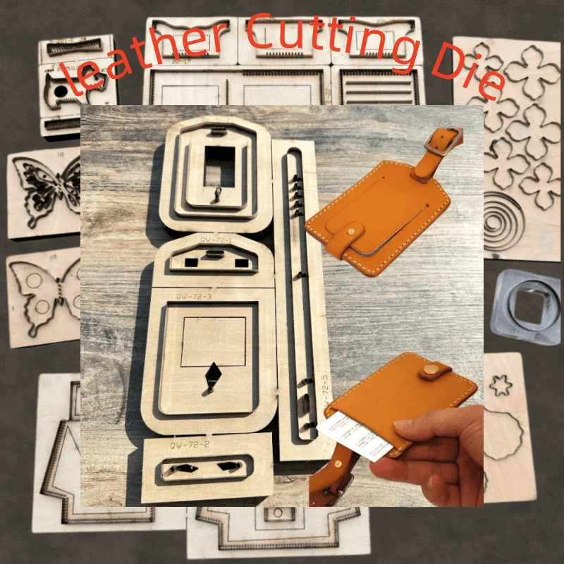 Custom Laser Die Cut Mold for Luggage Information Tag, Hand Template Leather Making Craft Tool