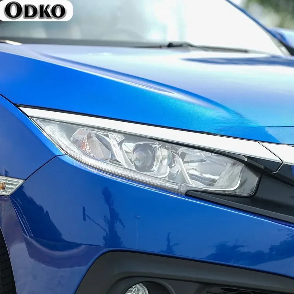 

Защитная тонировочная пленка для фар автомобиля, дымчато-черная прозрачная наклейка из ТПУ для Honda Civic 10-го поколения FC/FK 2016-2021, 2 шт.