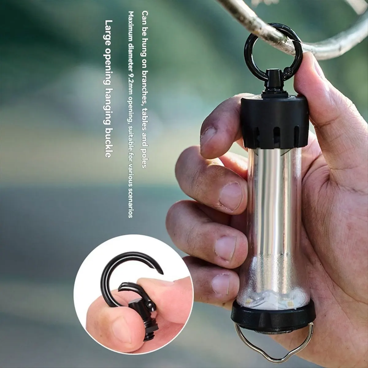 ABPF Portable Lamp Hanging Hook with Large Opening Camping Lamp Fixture Hook Multi-Functional Tent Flashlight Ring