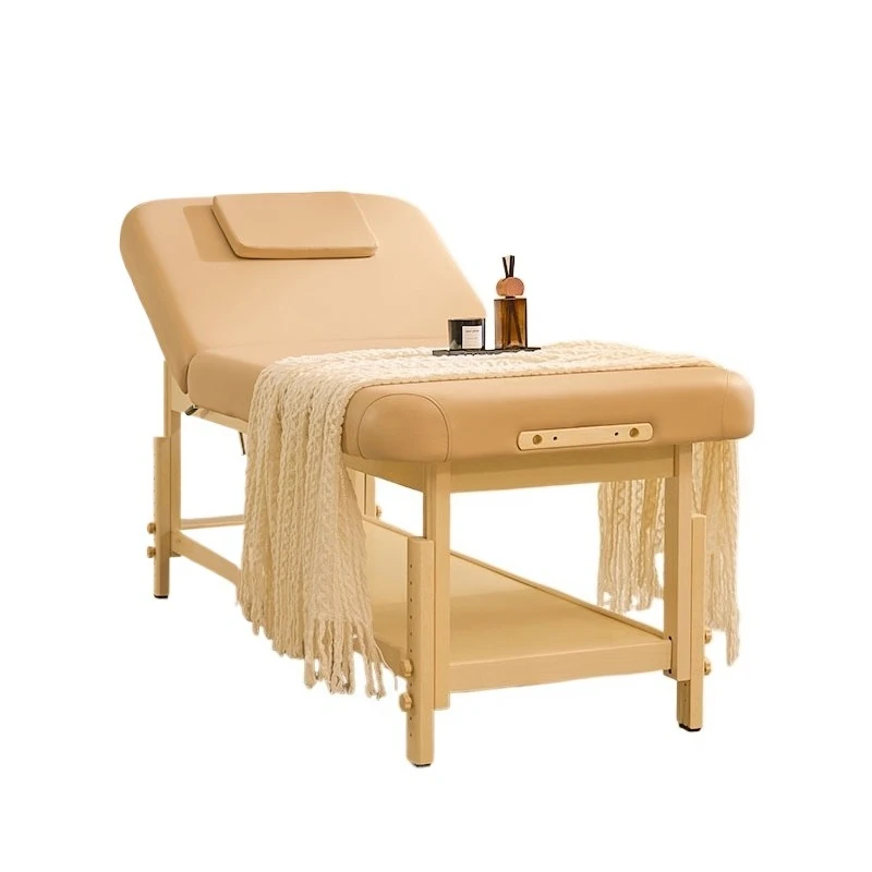 Macaron beauty bed massage beauty salon special body manicure and eyelash bed Wood massage orthopedic