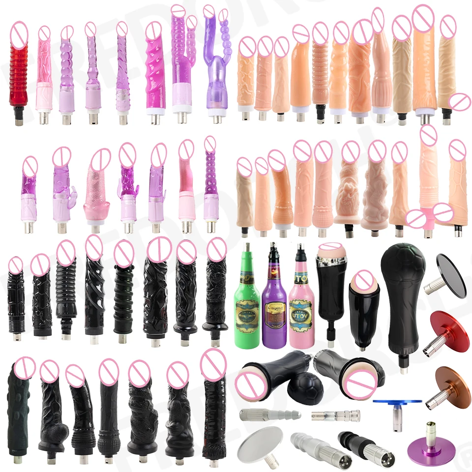 FREDORCH A2 Sex machine Attachment heated dildo Vibrating Dildo black Big Bendable  Dildo Male Masturbation Cup for sex machine