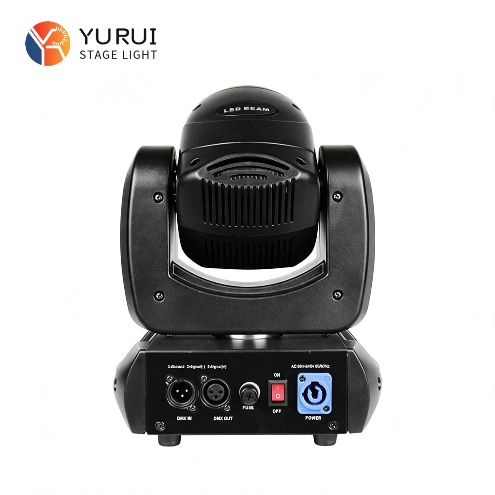 Moving Head Light with a 100W White LED Source, 18-facet Prism, 7 Colors + White, 7 Gobos + Open