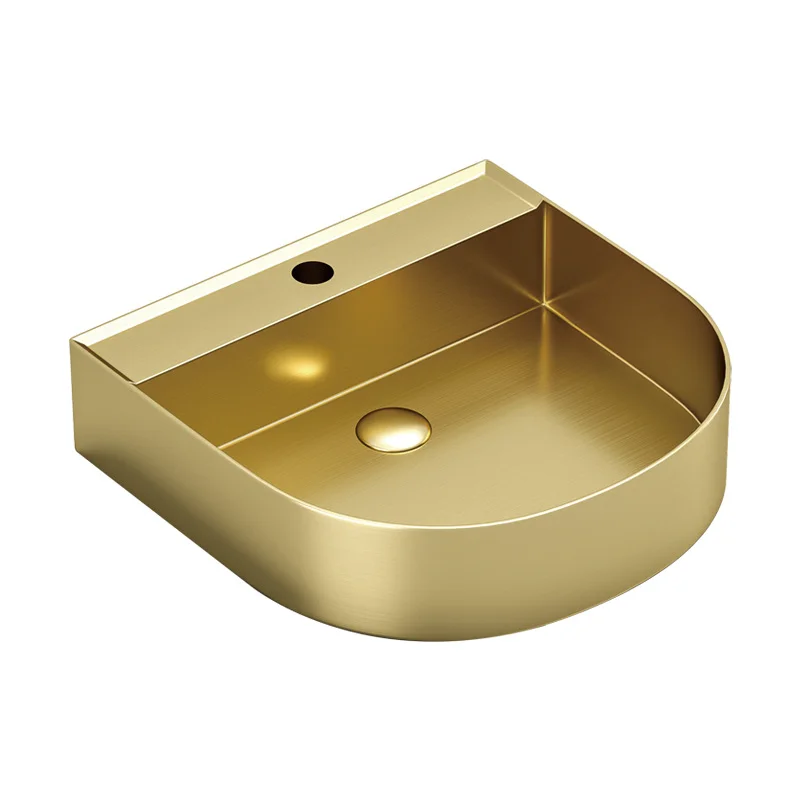 Modern round stainless steel vanity sink kit with pop-up drain for outdoor bathroom use
