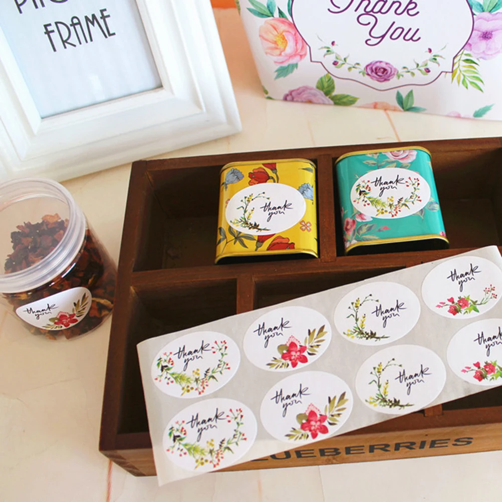 

10 Sheets Thank You Stickers Vintage Thank You Stickers Wedding Strong Adhesive Food Labels Perfect DIY Crafts Printing