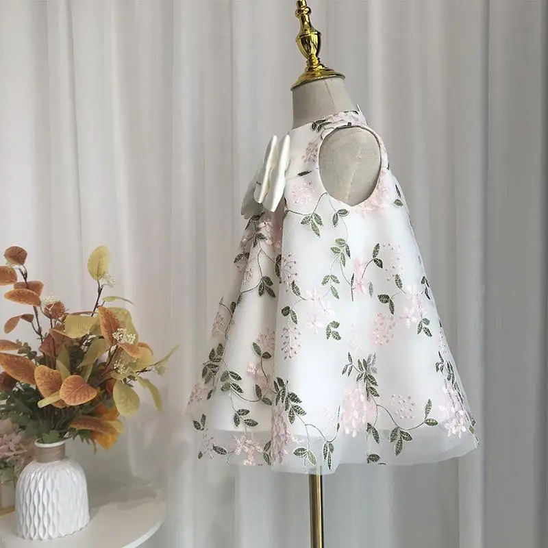 Vestido de flores para niña, vestido de bebé de estilo chino, vestido de cumpleaños para niños, vestido de princesa para niña elegante, falda esponjosa, vestidos para niña