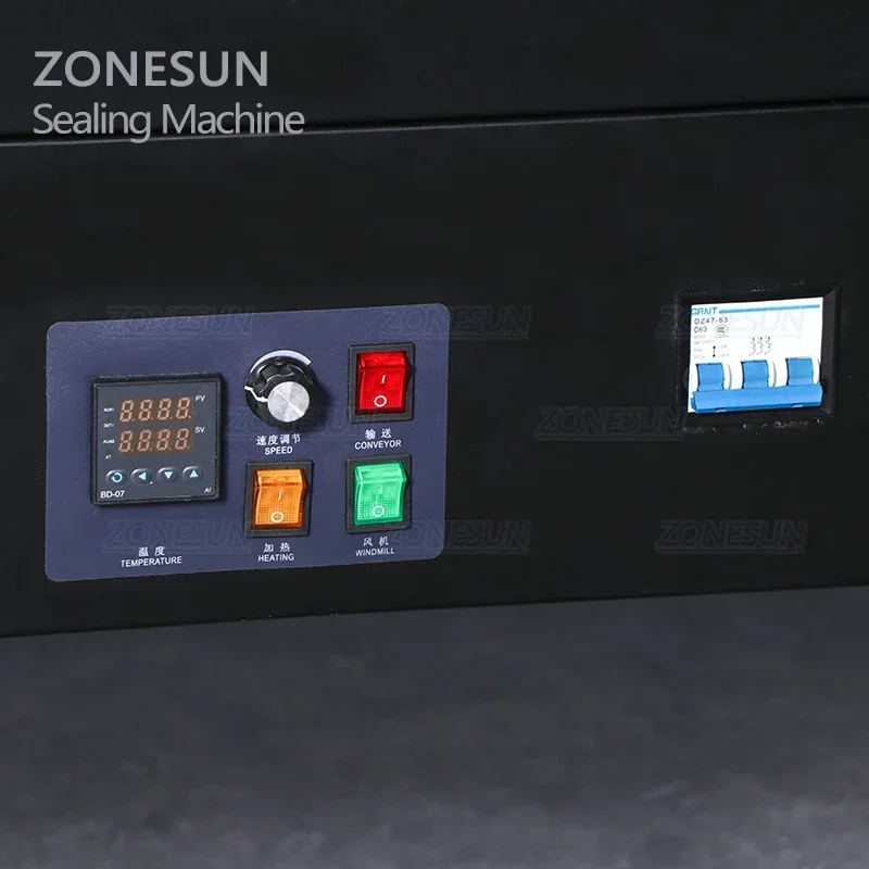 ZONESUN التلقائي آلة تغليف الانكماش الحراري فيلم السدادة أدوات التعبئة والتغليف للمشروبات عصير المربى صلصة أدوات المائدة البلاستيكية ZS-BS4525