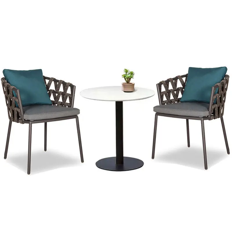 Nordic Outdoor Rattan Table and Chair Combination Cafe Leisure Outside Rattan Chair Terrace Outdoor Hotel Courtyard Rattan Chair