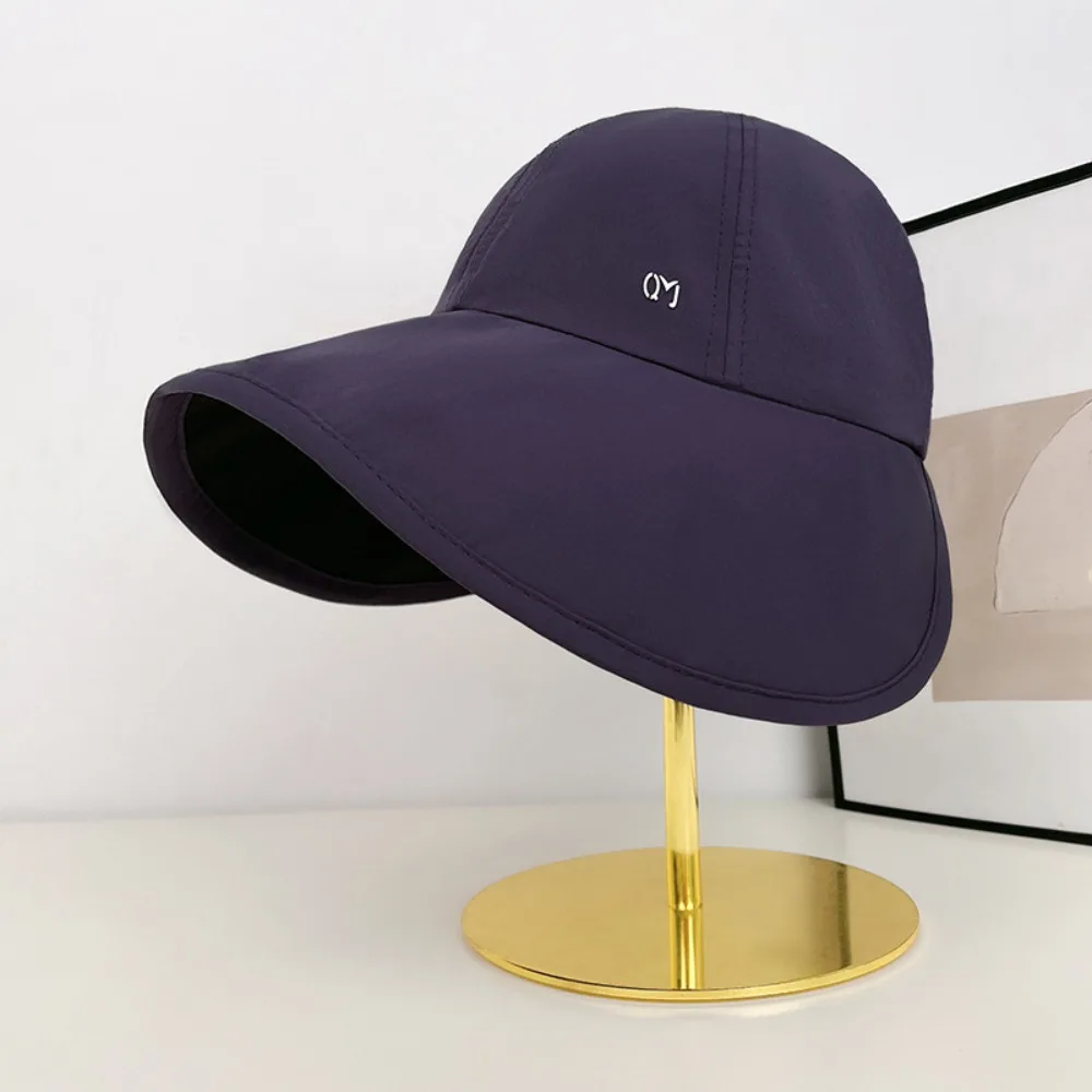 

Portable Big Brimmed Fisherman Hat Solid Color Wide Brim Sunshade Hat Foldable Sun Protection Summer Sun Hat Hiking