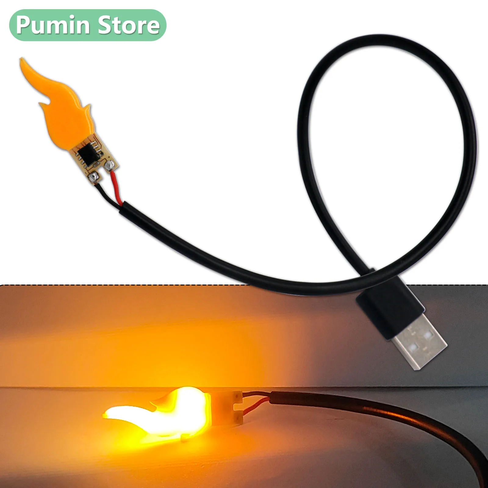 1pcs LED Flashing Candles Bead USB 5V Christmas Creative Decoration Edison Lamp Beads Atmosphere Bead Light Source Accessories