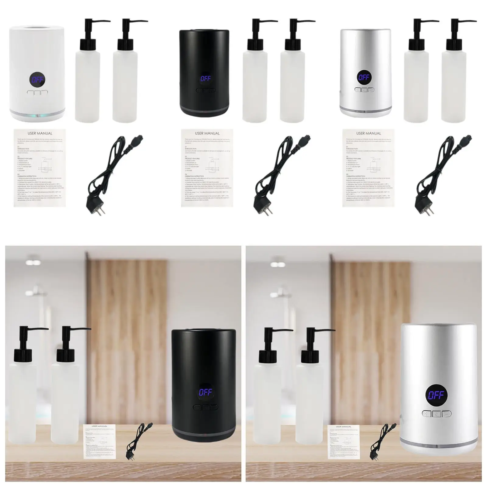 

Нагреватель для массажного масла на одну бутылку с аксессуарами, подогреватель для массажного масла