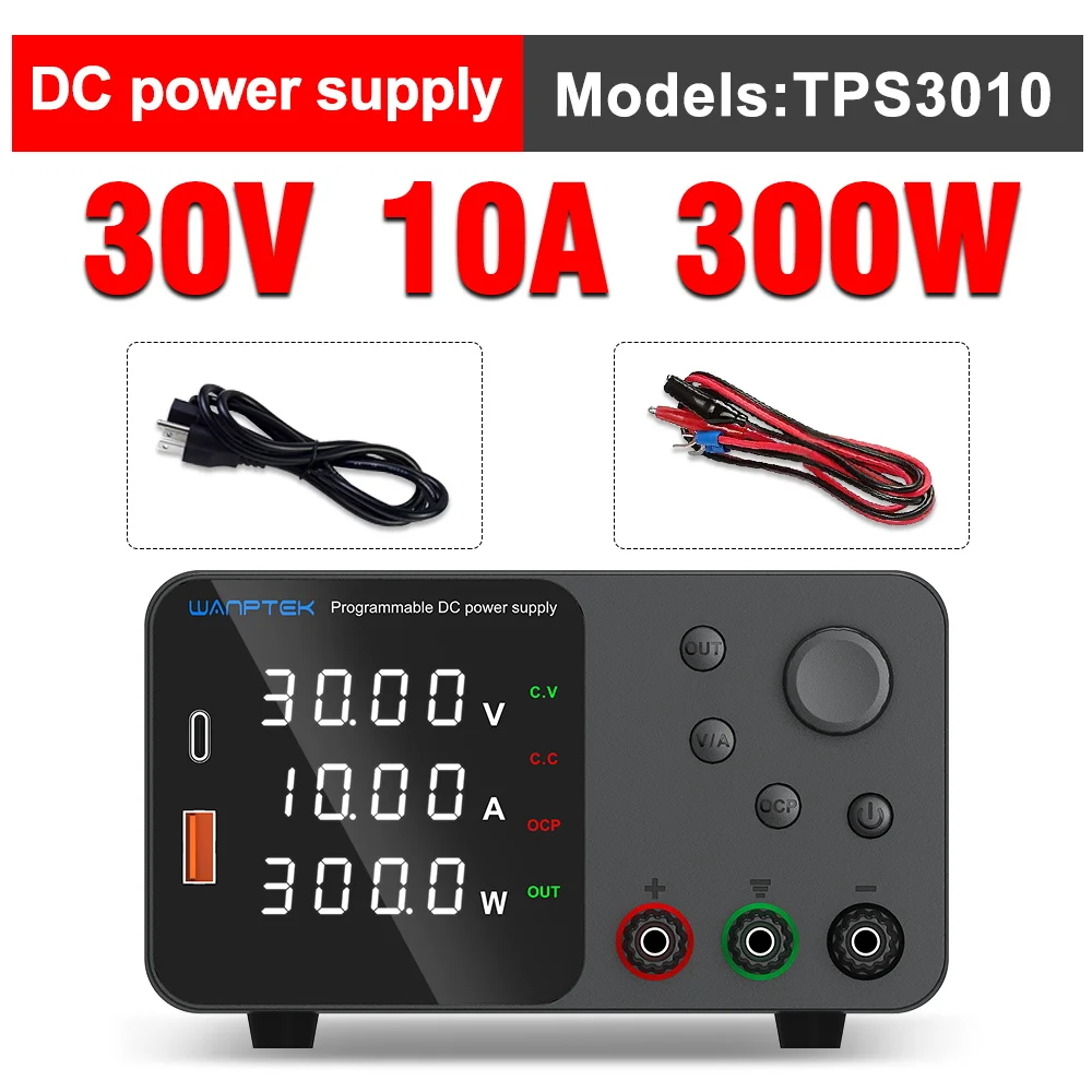 Wanptek 30V 5A 10A DC-voeding, instelbare laboratoriumvoeding, spanningsregelaar 60V 5A 120V 3A schakelende voeding