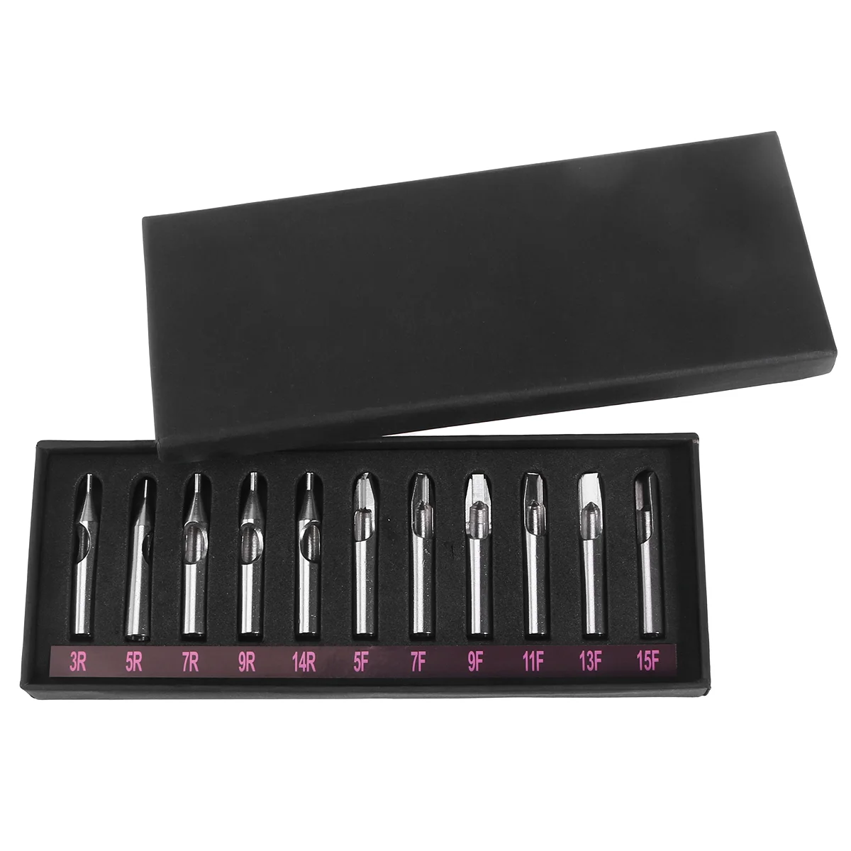 

11pcs Professional Nozzle Tips Set Stainless Steel Mixed Types Needle Mouth Tips for Tattooing Supplies