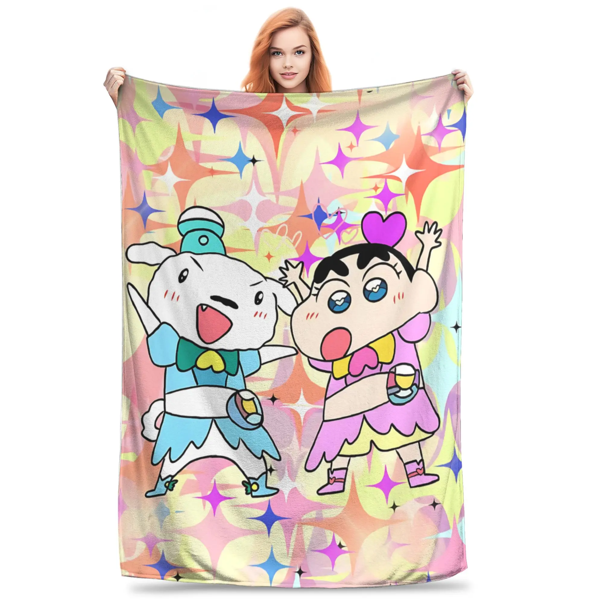 1PC home Cutecore Room Decor Crayon S Shin chan Blanket Throw Blanket  Novelty Warm Blanket All Season