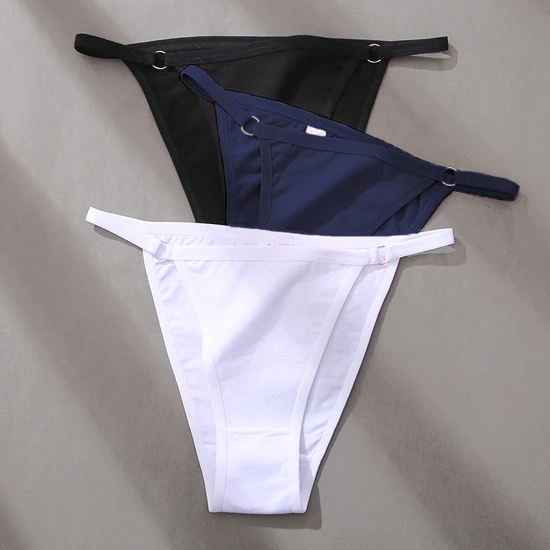 FINETOO 3 Teile/satz frauen Baumwolle Höschen Niedrige Taille Bikini-Slip M-2XL Damen Unterwäsche Weibliche Weiche Feste Unterhose Dessous Neue