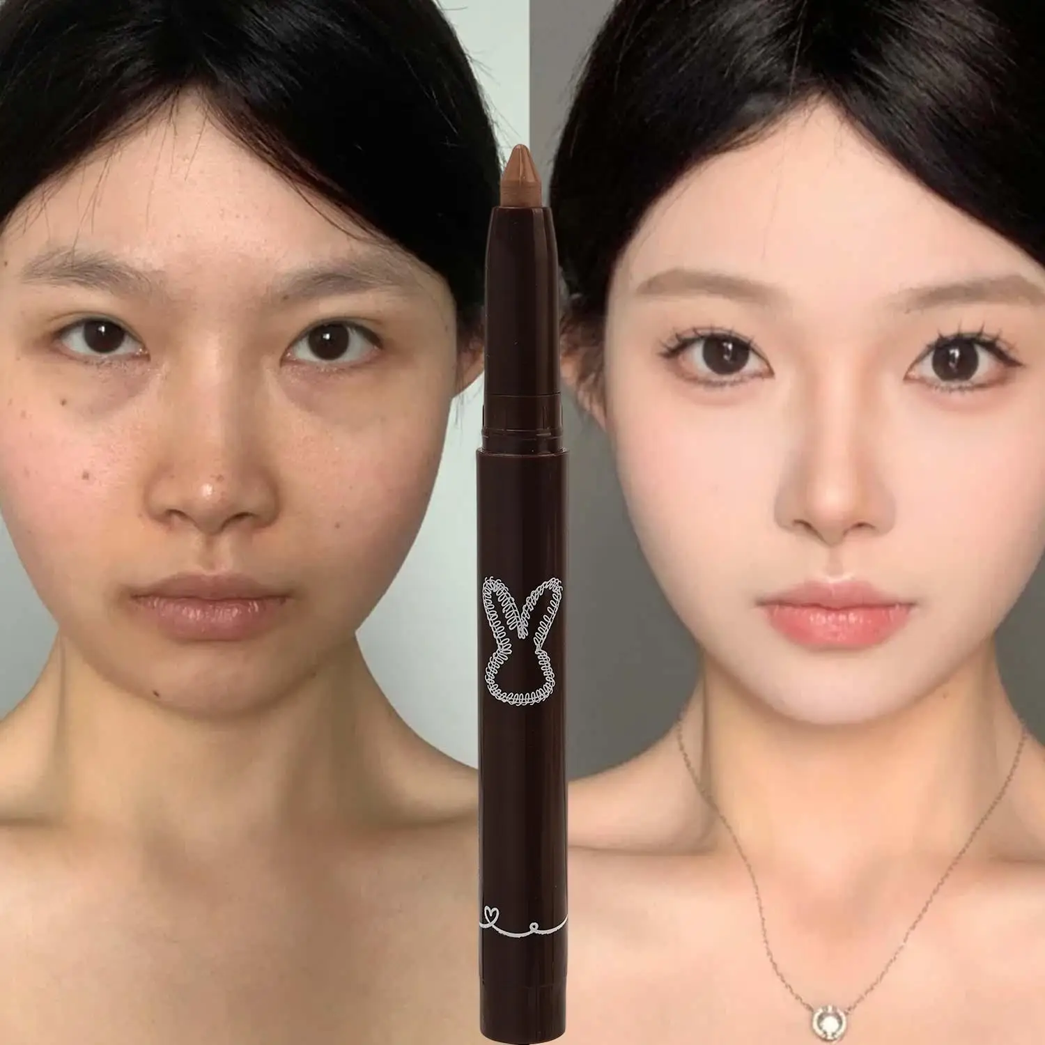 Grey Brown Face Contour Makeup Stick Soft Matte Smooth Texture Nose Shadow Jawline Sculpting Pencil Easy To Blend for Beginners