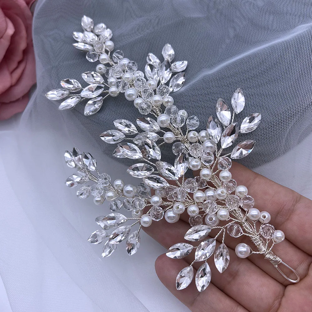 DZ297 ديكور شعر الزفاف الأنيق مع غطاء رأس كريستالي من حجر الراين المتلألئ للعرائس والحفلات الراقصة والمناسبات الرسمية وتفاصيل معقدة