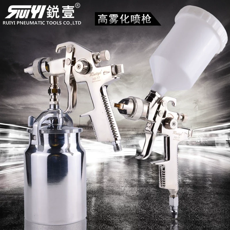 Ruiyi Ab-17G Ab-17S Paint Spray Gun with Suction System, Pneumatic Eco-Friendly Car Spray Gun with High Atomization