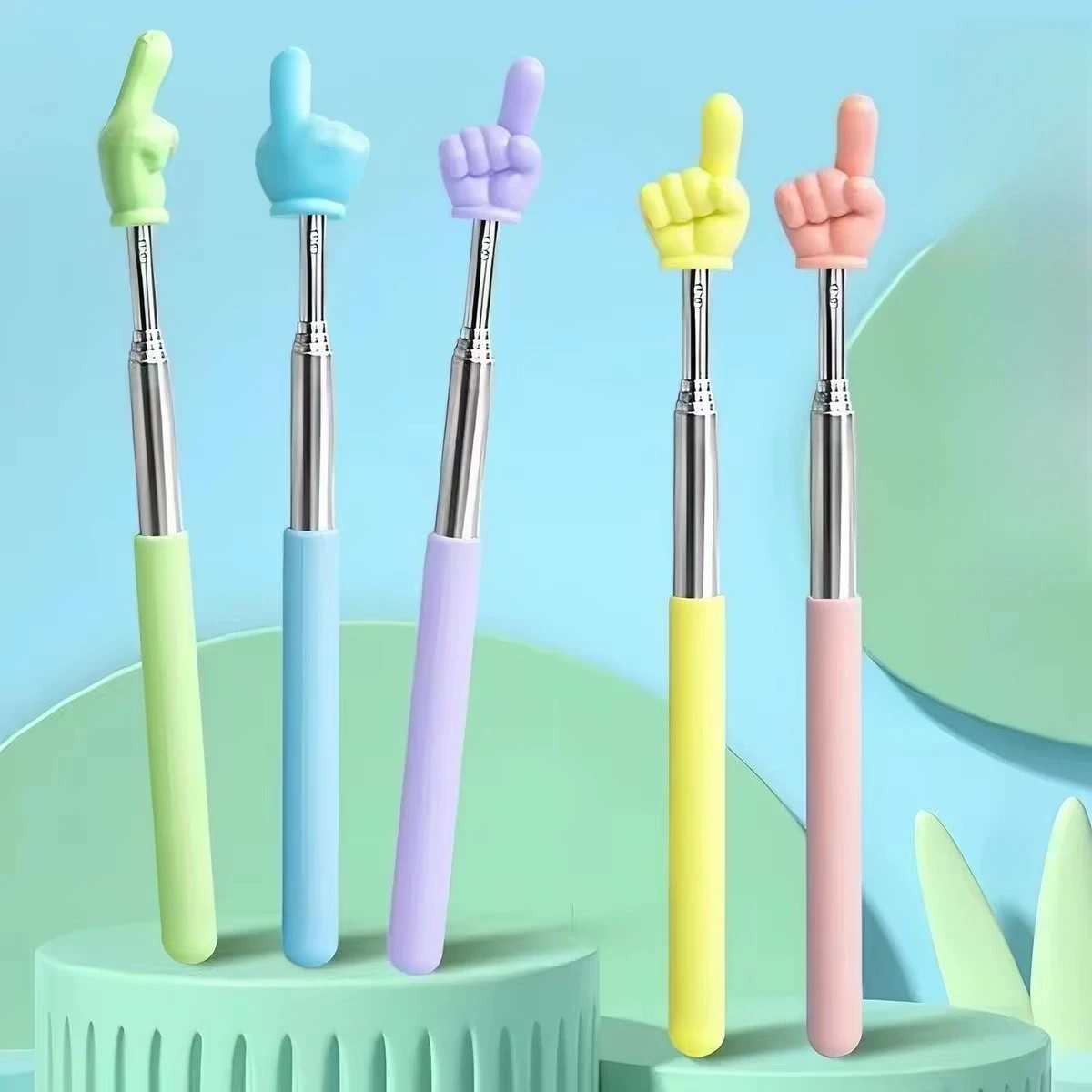 

Macaron stainless steel telescopic finger reading stick, children's reading point reading stick, teacher-specific classroom teaching whip teaching aids