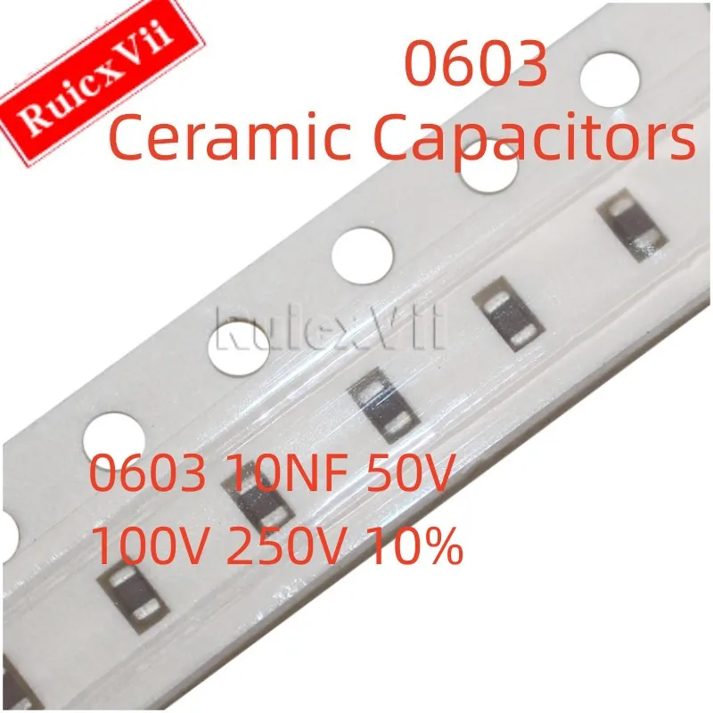 

(100 шт.) 0603 10NF 50V 100V 250V 10% 103K X7R 1608 SMD керамические конденсаторы