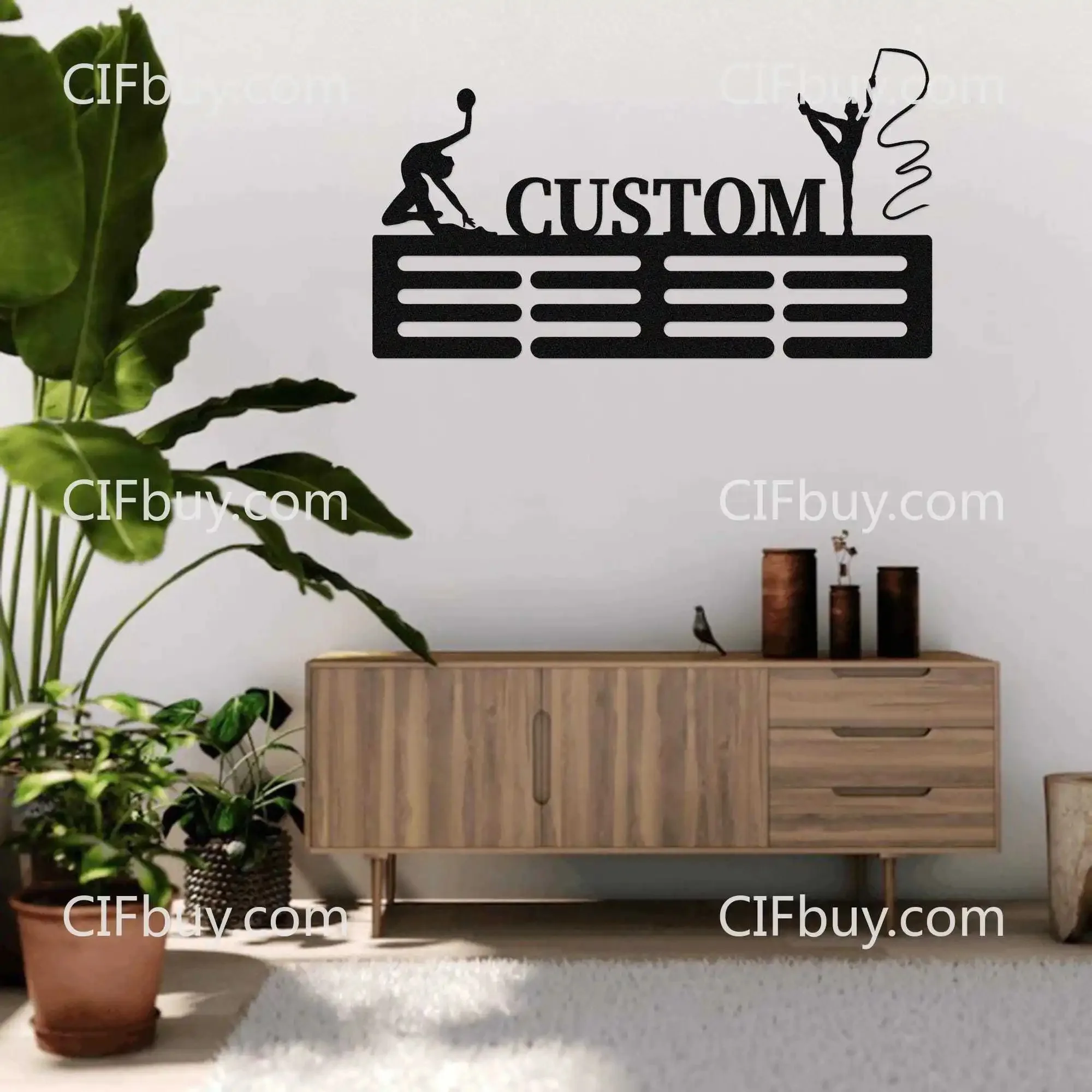 CIFbuy Custom Gymnastics Medal Hanger,12 Rungs, Personalized Sports Award Wall Display (Only For Decoration) - view 5