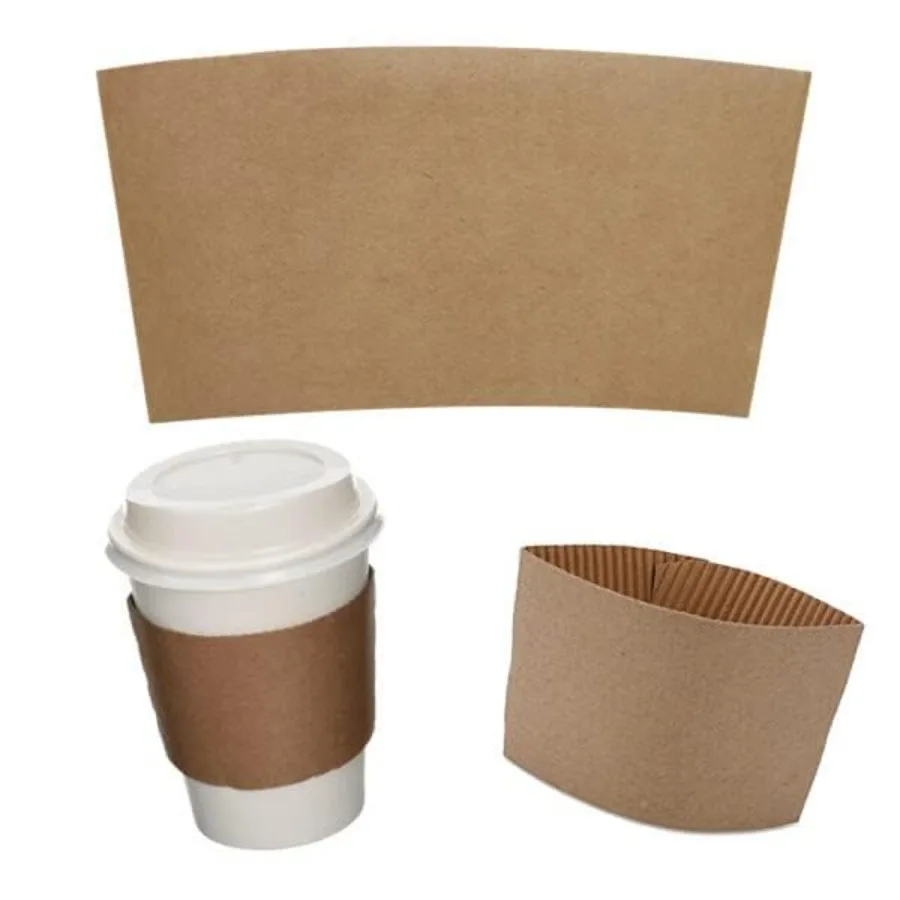 

Concession Essentials Disposable Coffee Cup Sleeves Kraft Paper Insulated Hot Cup Holders for 8oz 20oz Cups Protect Hands from