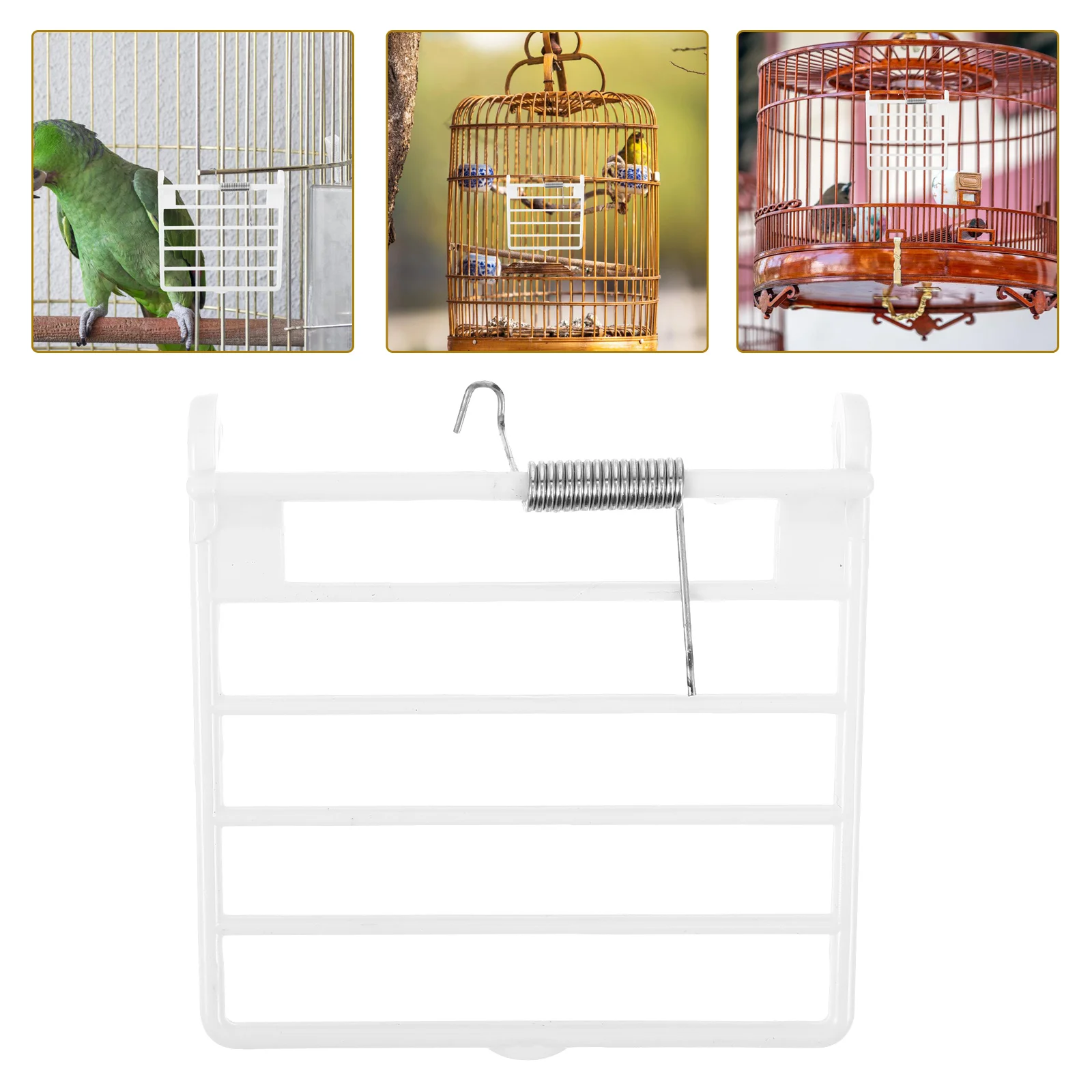 3 Pcs Birdcage Accessories Tray Spring Door for with Hook Replacement Fall Decor Kitchen Upholstery Trim Food Box