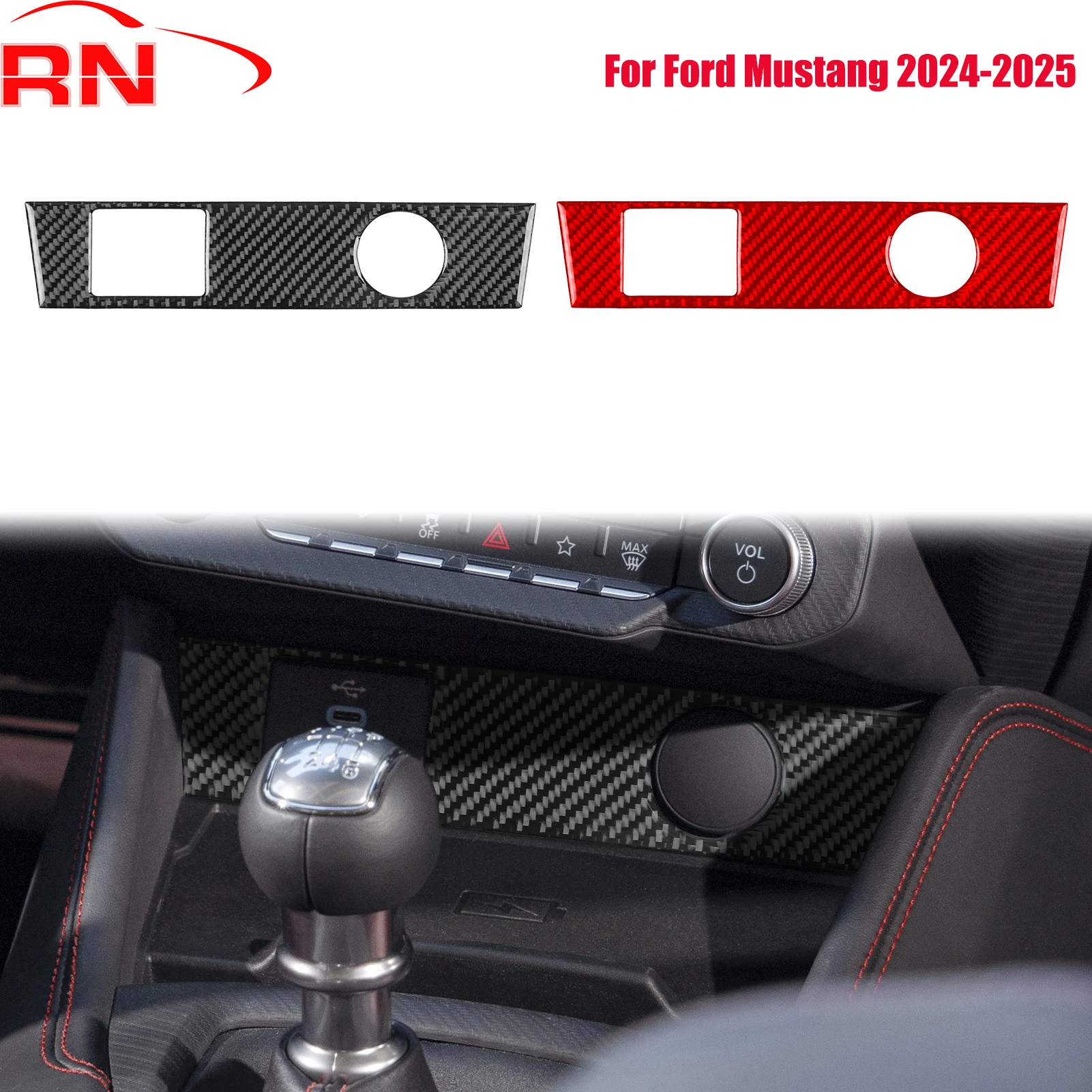 

Для Ford Mustang 2024-2025 модифицированная углеродное волокно автомобильная панель переключателя зажигания аксессуар фортепиано черная внутренняя наклейка