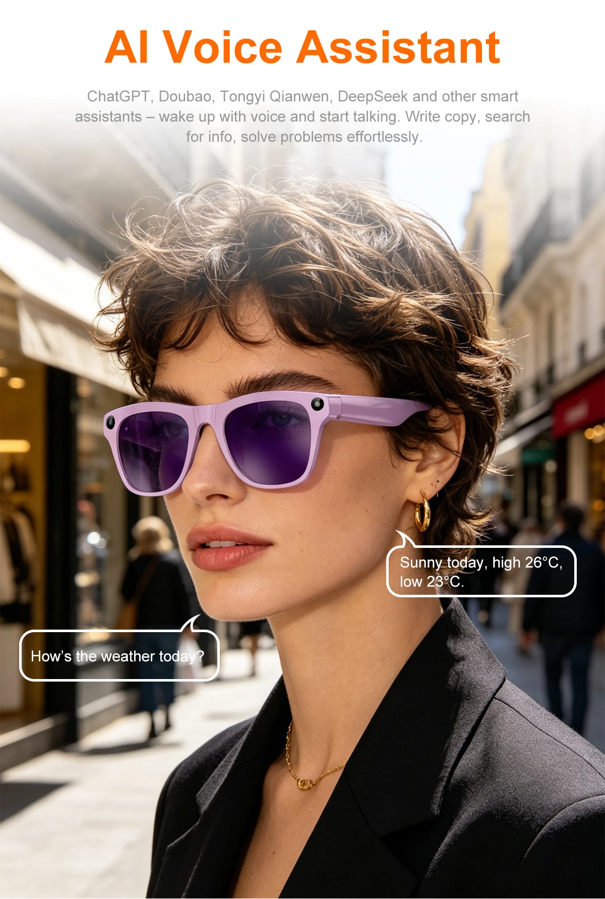 Upgrade For Xiaomi Smart AI Glasses 800W HD Shooting Camera Photo Video Voice Call Translation Bluetooth AI Motorcycle Glasses image 5