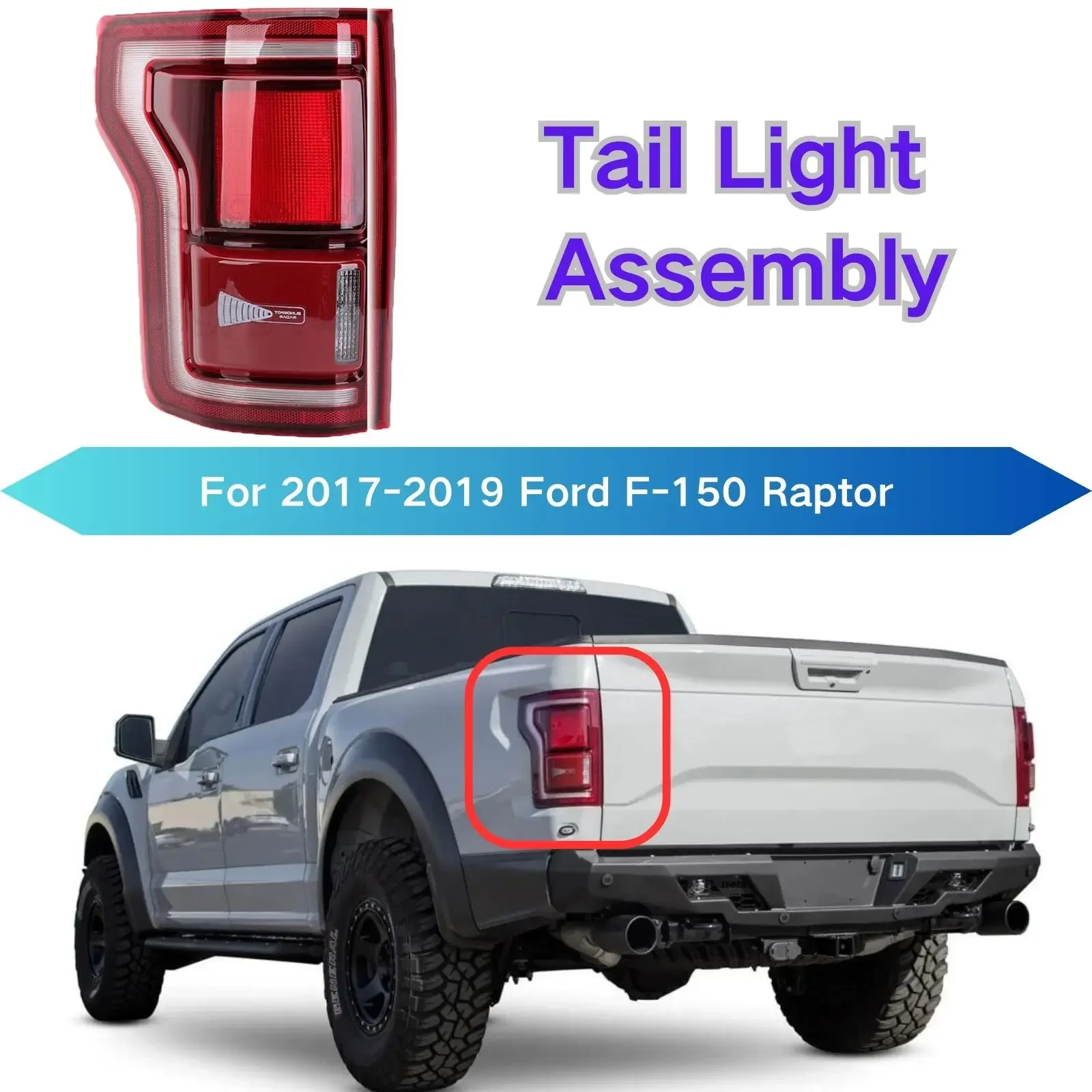 For Ford F-150 Raptor 2017-2019 Tail Light Assembly Signal Light LED Rear Brake Tail Lamp Car Accsesories Driving Warning Turn