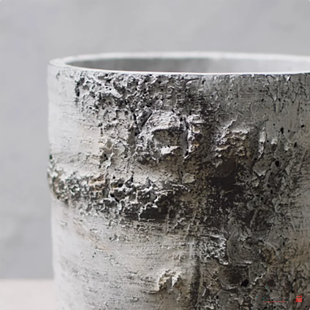 Retro 3D Texture Cement Flower Machine Silicone Mold Succulent Plant Ink Painting Cement Flower Pot Mold