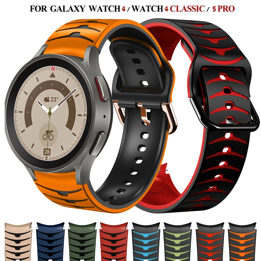 สายซิลิโคน20มม. สำหรับ Samsung Galaxy Watch 4/5/5 Pro/45mm/44mm/40mm สายรัดข้อมือสมาร์ทวอทช์4 CLASSIC 46mm