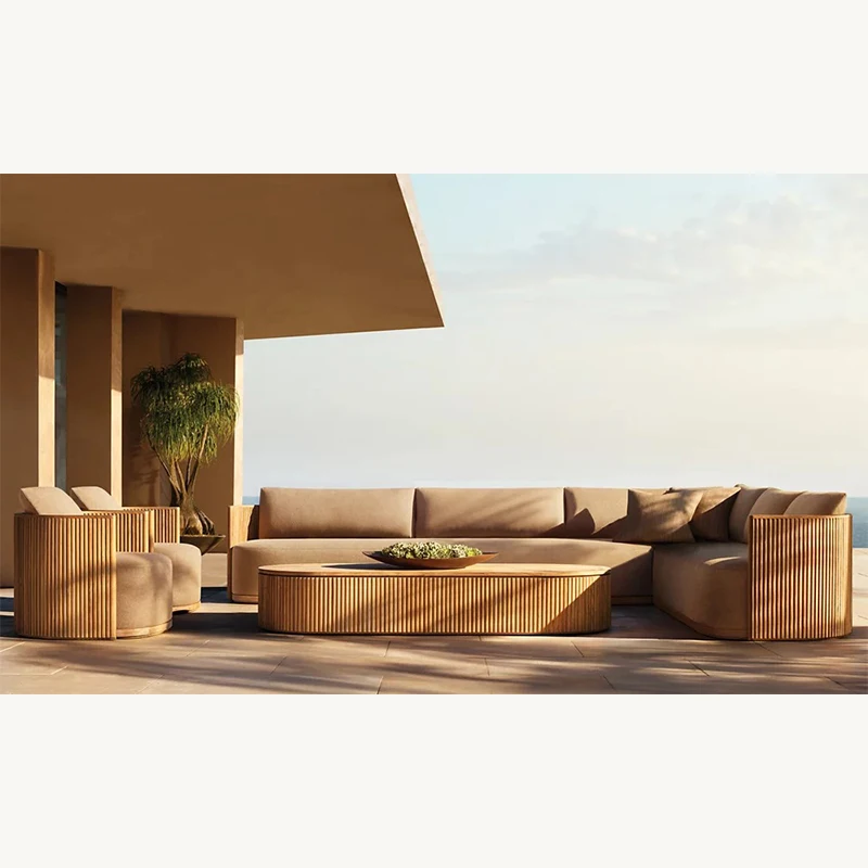 *Modern American Style Luxury Outdoor Garden Furniture Patioteak Customizable Sectional Sofa Set