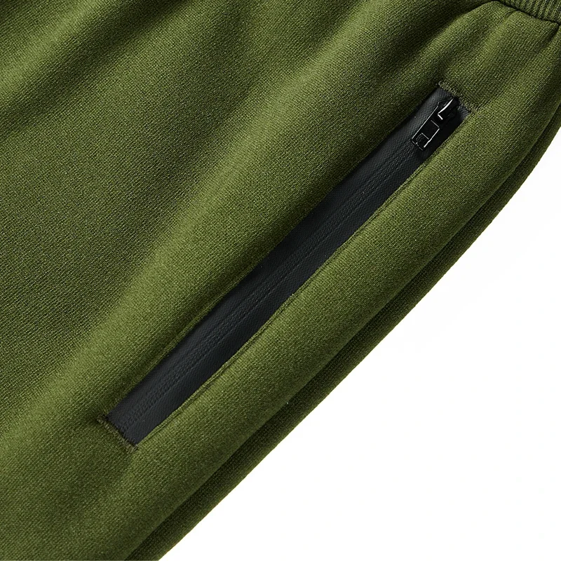 Pantaloni sportivi da uomo sportivi in pile attivo da allenamento per uomo con tasca con cerniera e coulisse