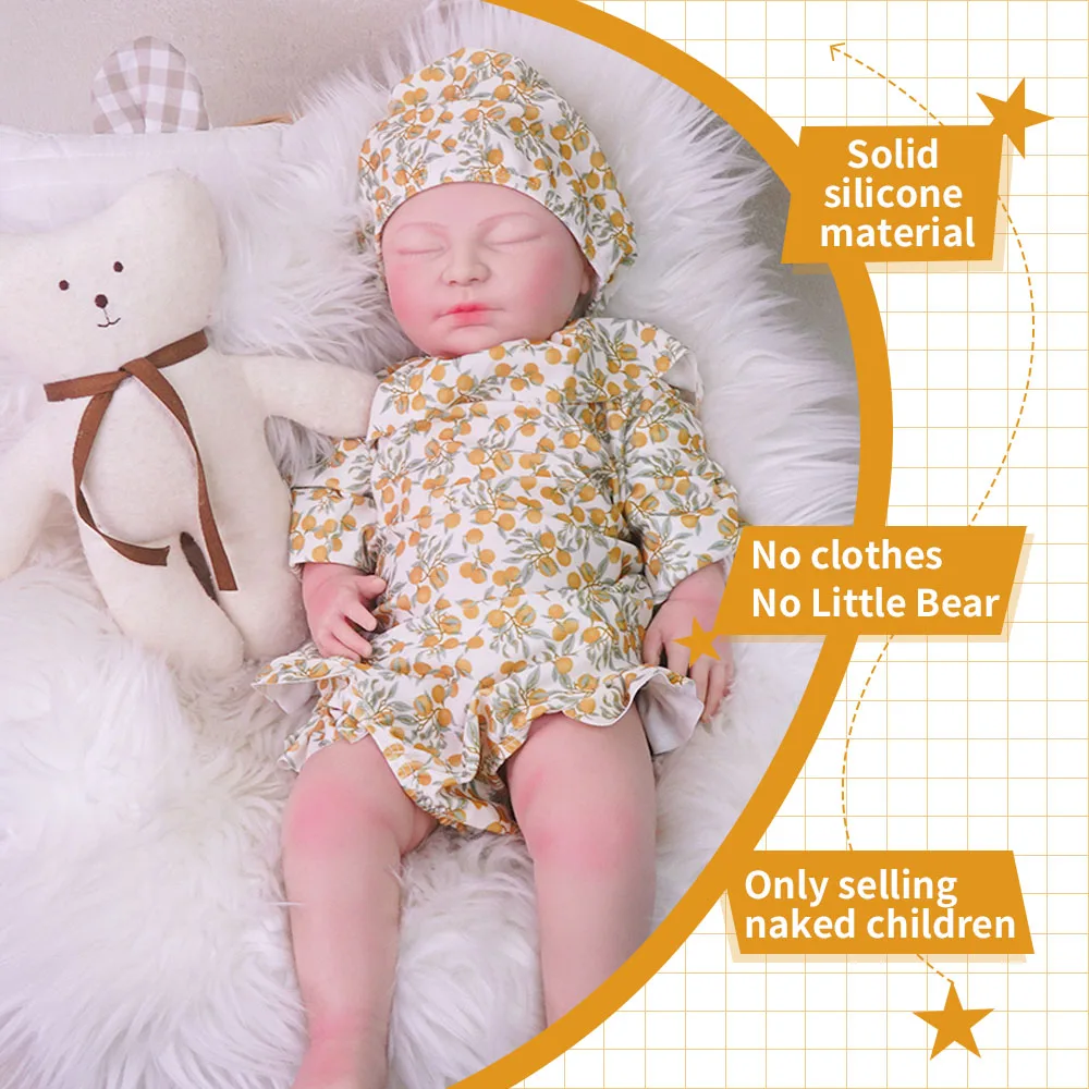 دمية سيليكون واقعية مقاس 20 بوصة هي دمية فتاة ناعمة ولطيفة، هدية مثالية للأطفال من سن 3 سنوات فما فوق. 13 لا ملابس