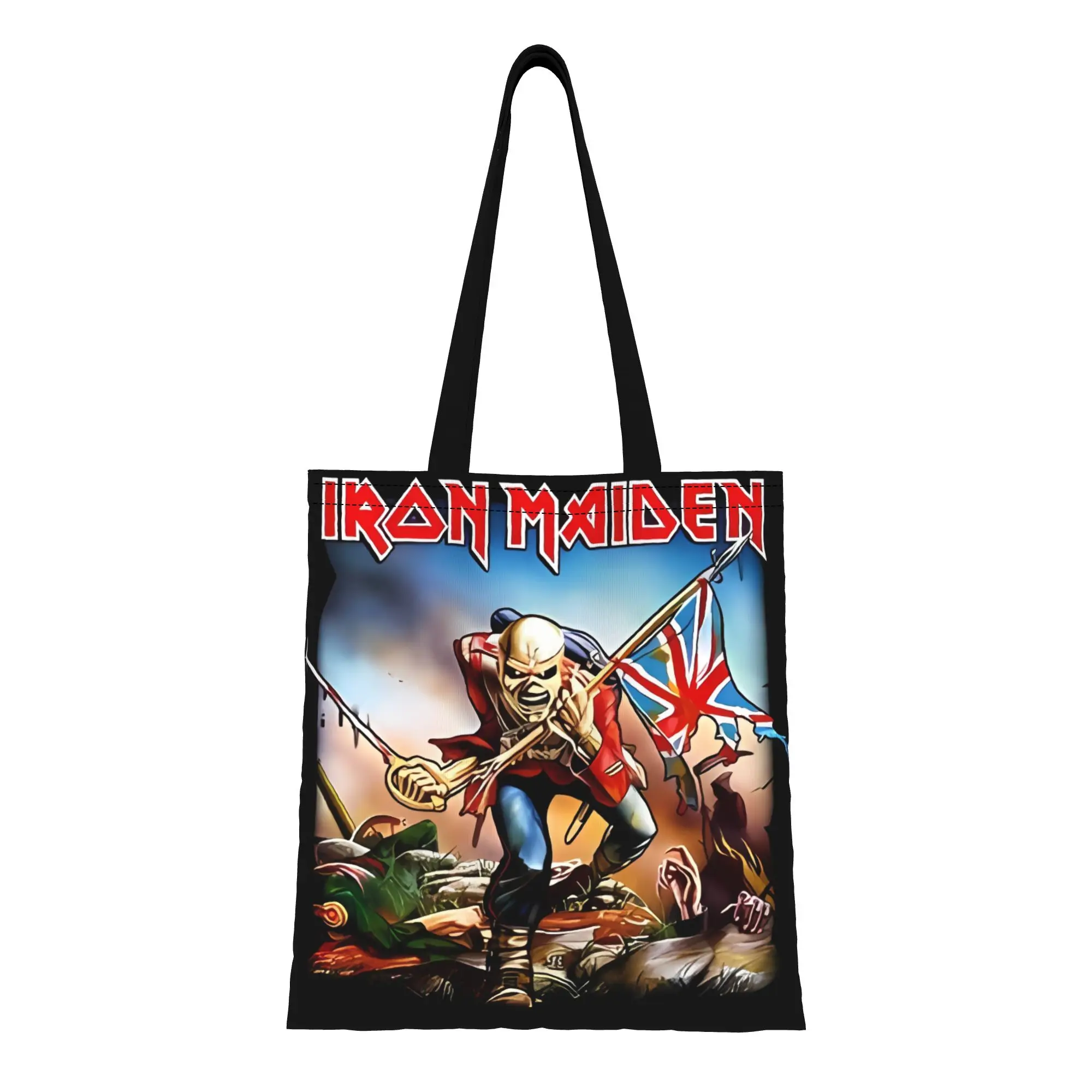 

Heavy Metal Skull Warrior Illustration Canvas Tote Bag Perfect for Shopping Travel Outdoor Heavy Duty Shoulder Handbag