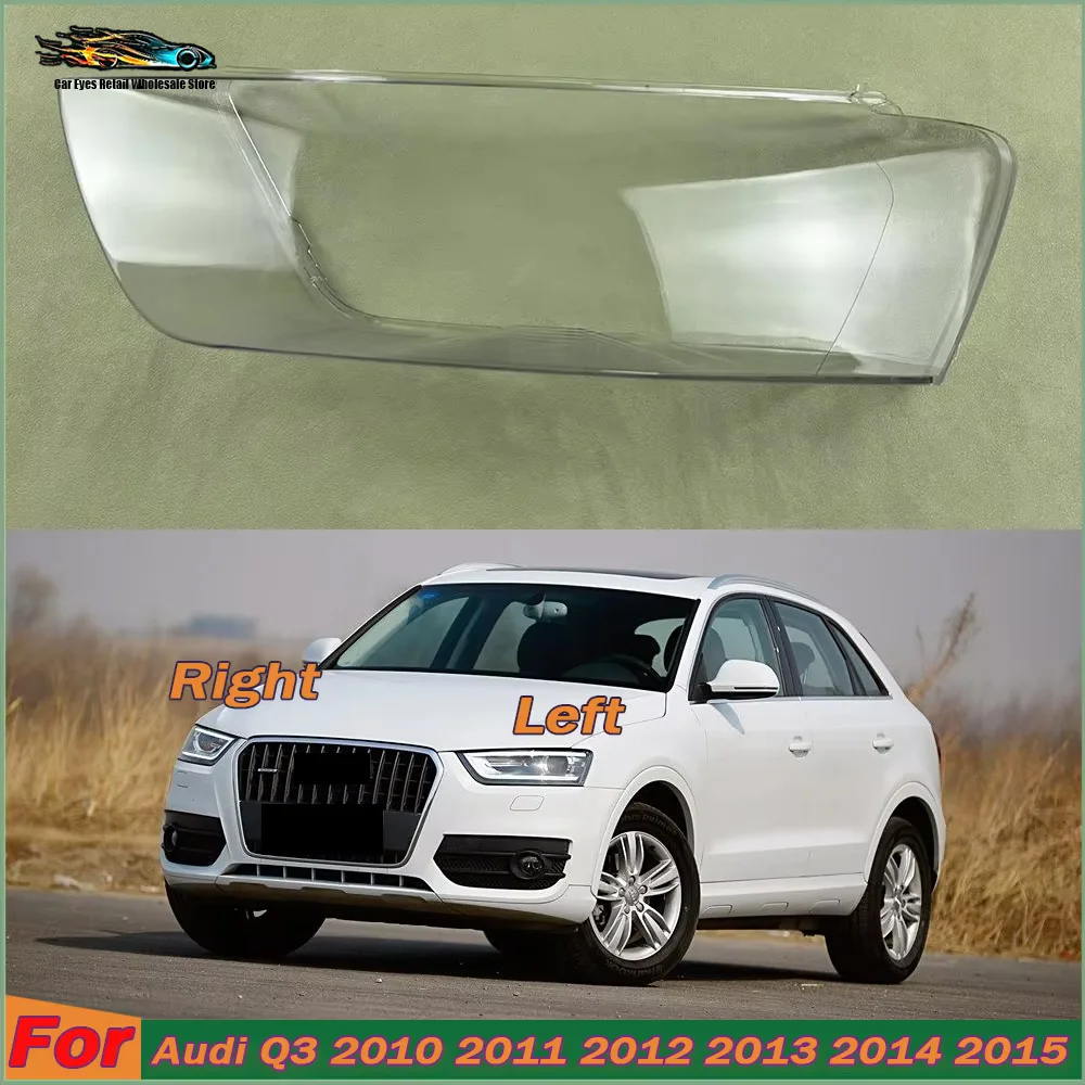 Front Glass Lens Lamp Shade Shell For Audi Q3 2010-2015 Car Front Headlight Lens Cover Front Headlamp Lamp Cover Glass Headlight