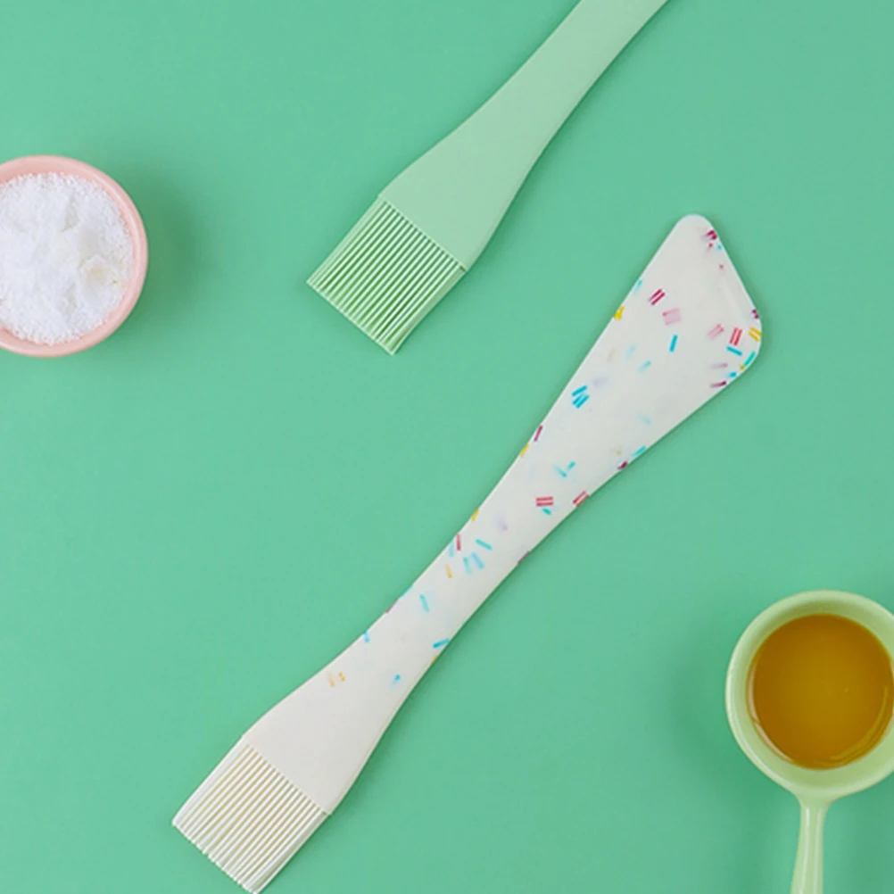 

Двуглавая силиконовая лопаточка, масляная кисть, кухонный инструмент, скребок для выпечки, гелевая посуда, многофункциональная, легко чистится