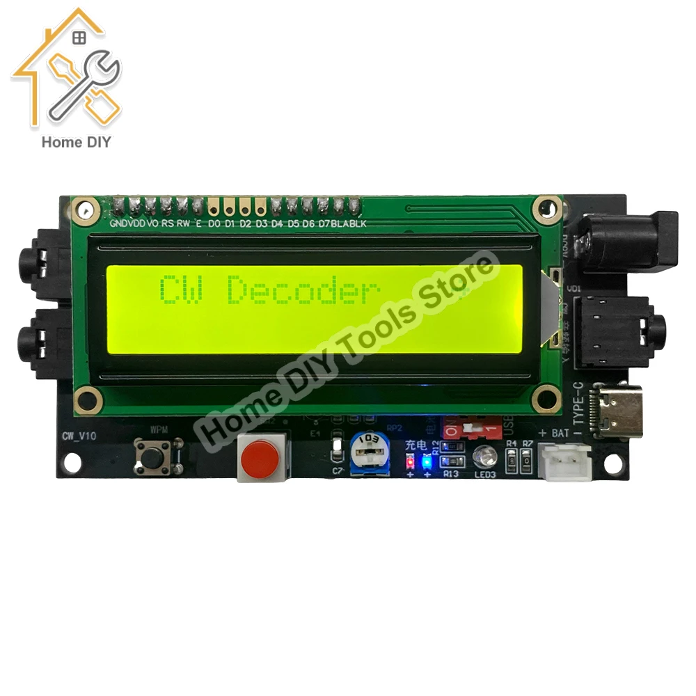 DC 5-12V 500mA CW Decoder Morse Code Reader Translator Board Ham Radio Essential Module Accessory LCD Display