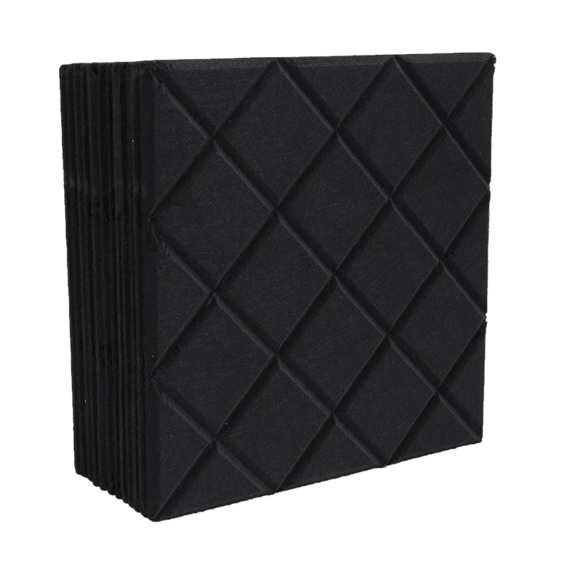 12 Pack Acoustic Panels Grid Shape Sound Proof Padding,12X12X0.4 Inches Sound Dampening Panel Used In Home & Offices