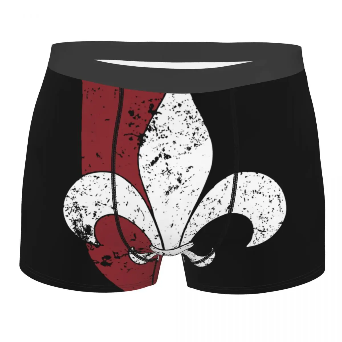 

Men Fleur De Lis Underwear Lily Flower Symbol Flag Sexy Boxer Briefs Shorts Panties Homme Breathable Underpants