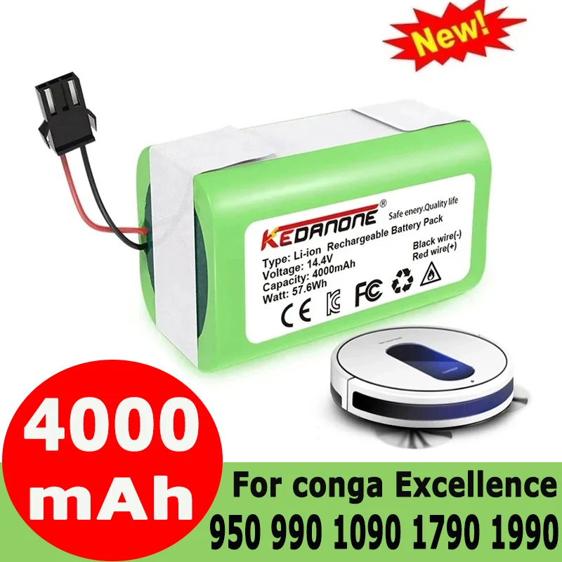 

batería conga 1090 990 950 cecotec 14.4V 4.0Ah Li-ion battery for Ecovacs Deebot DN621 601/605 Eufy RoboVac 35C Panda i7 V710