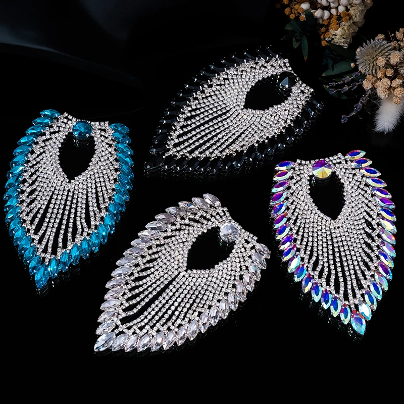 

DUCRYSTARL 2Pcs/set Glass Rhinestone Shoulder Strap DIY Costume Suit Decoration Crystal Glitter Accessories