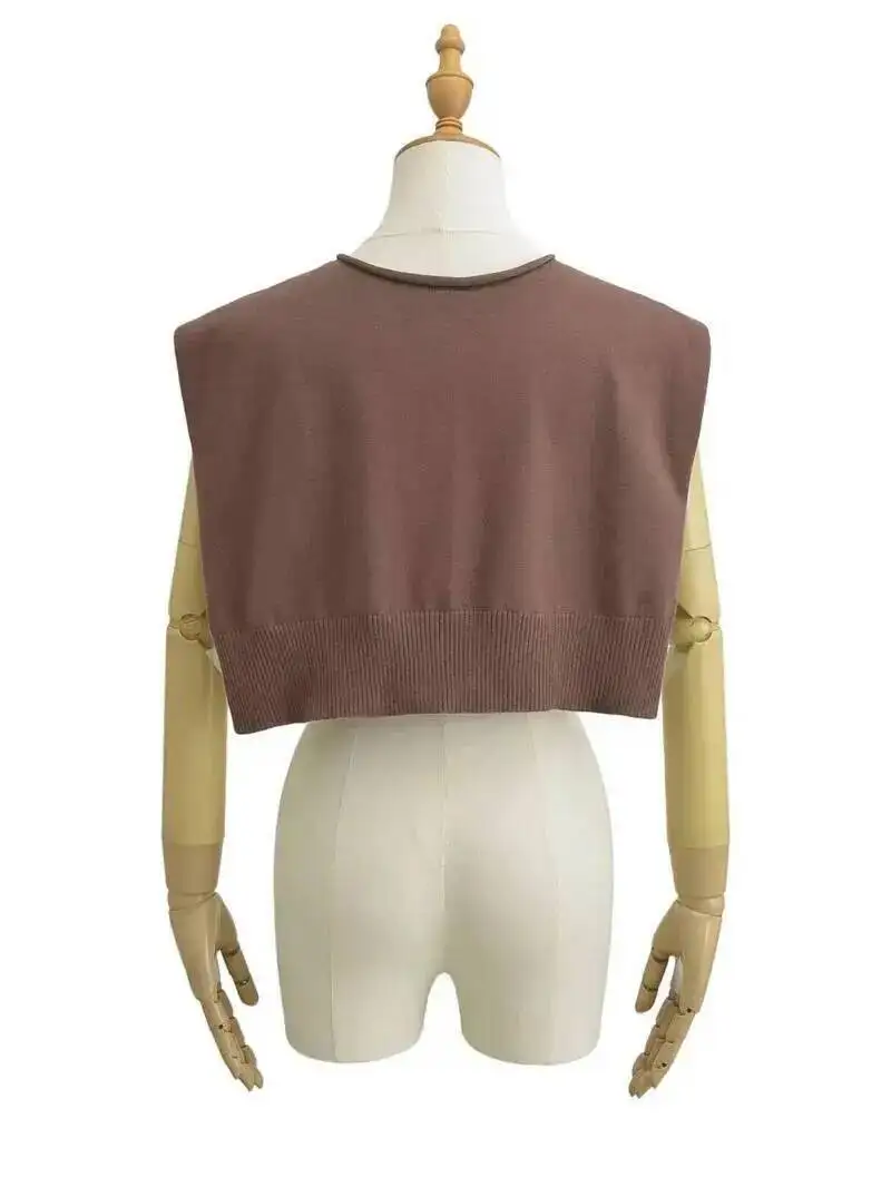 Chal de Color sólido de estilo perezoso para mujer, chal pequeño tejido para primavera y otoño, combinado con suéter, camisa, chaleco sin mangas ZHT7 2024