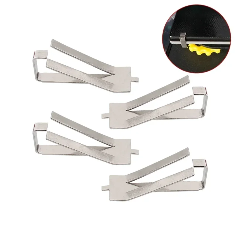 4Pcs 3D Printer Stainless Steel Hot Bed Clips, Heated Bed Retainer Clamp for Ender3 CR10 Ultimaker Build Platform