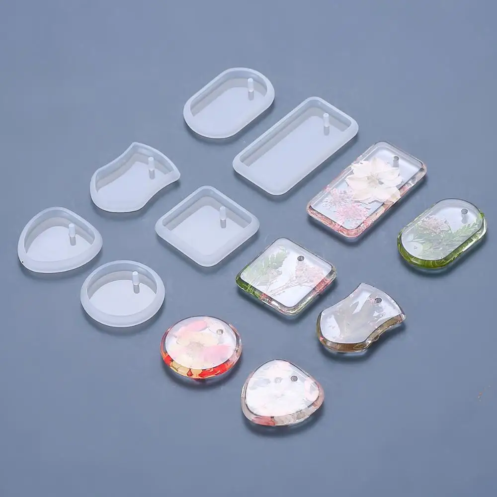 

New Rectangle Glue Mold DIY Craft Epoxy Necklace Keychain Pendant Mold Resin Jewelry Making Silicone Mould