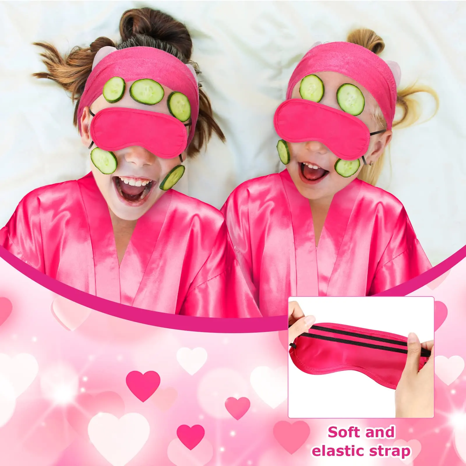 5084 36 Pcs Spa Party Supplies for Girls 12 Kimono Robe V Neck Bathrobe 12 6-18 Sets Spa Party Robes Spa Kimono Satin Robe Slumber  main image 2