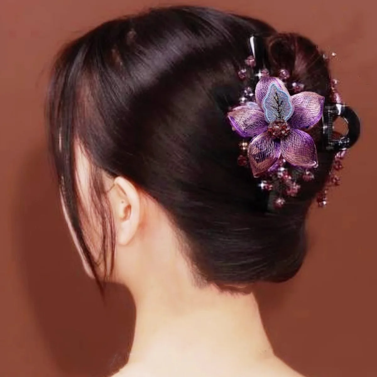 

Заколка для волос с цветком, медная проволока, плетеный цветок, зажим в виде акулы, зажим для волос, женские аксессуары для волос, пластина, заколка для волос