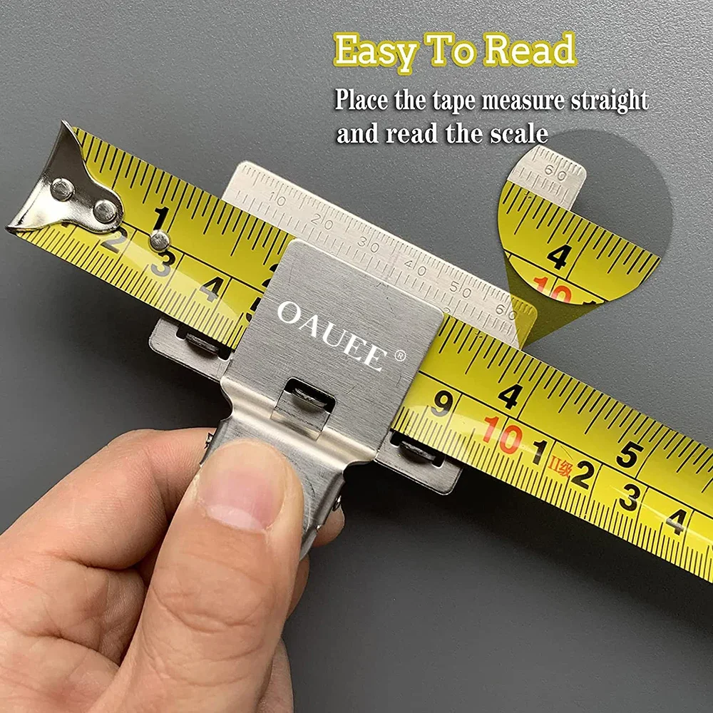 Oauee Mini Maßband Clip Locator Edelstahl Holz bearbeitung messen präzise lokalisieren Clip Handwerkzeug Dekoration Zubehör